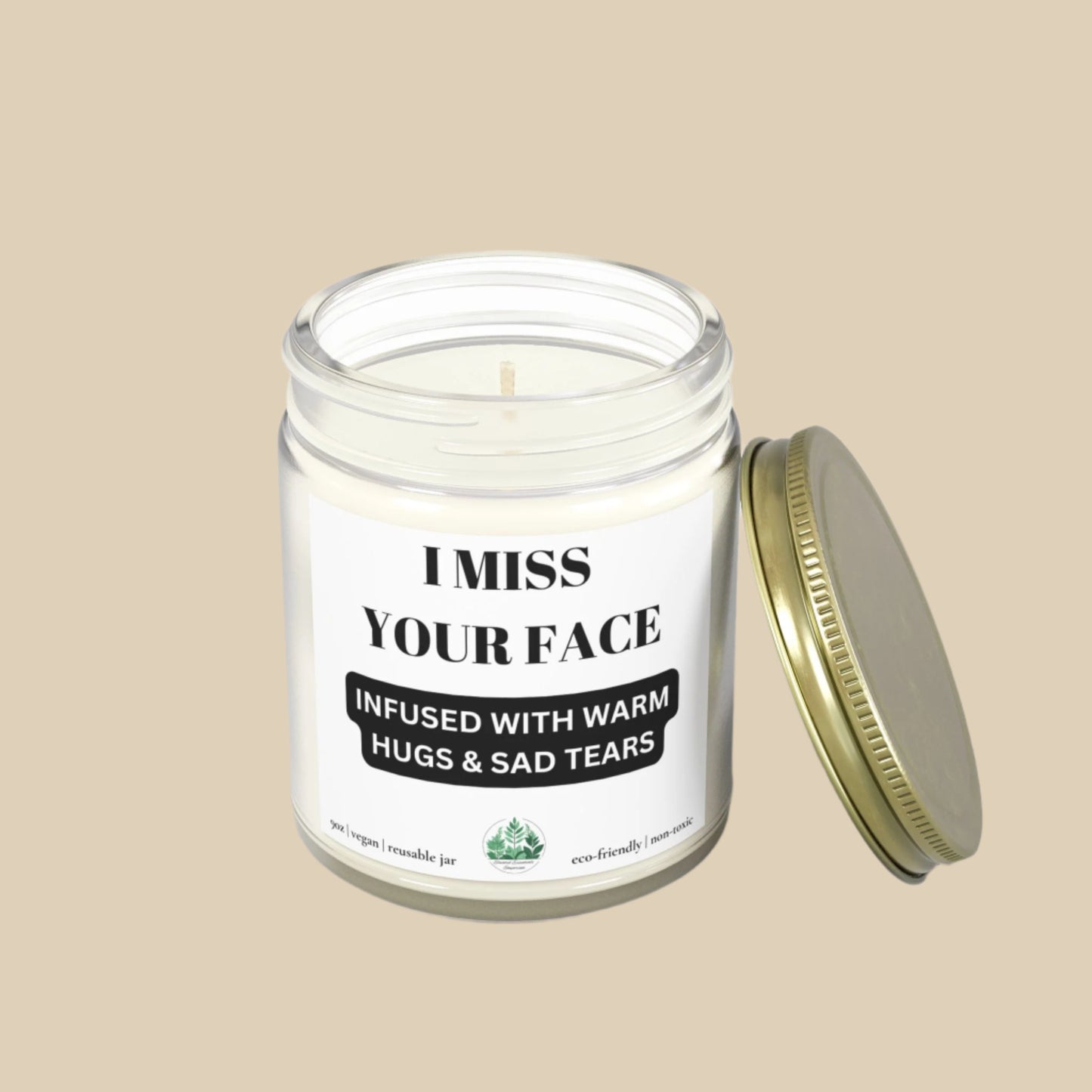 I Miss Your Face Scented Candle | Warm Hugs & Sad Tears | Aromatherapy Gift | Home Decor | Cozy Vibes