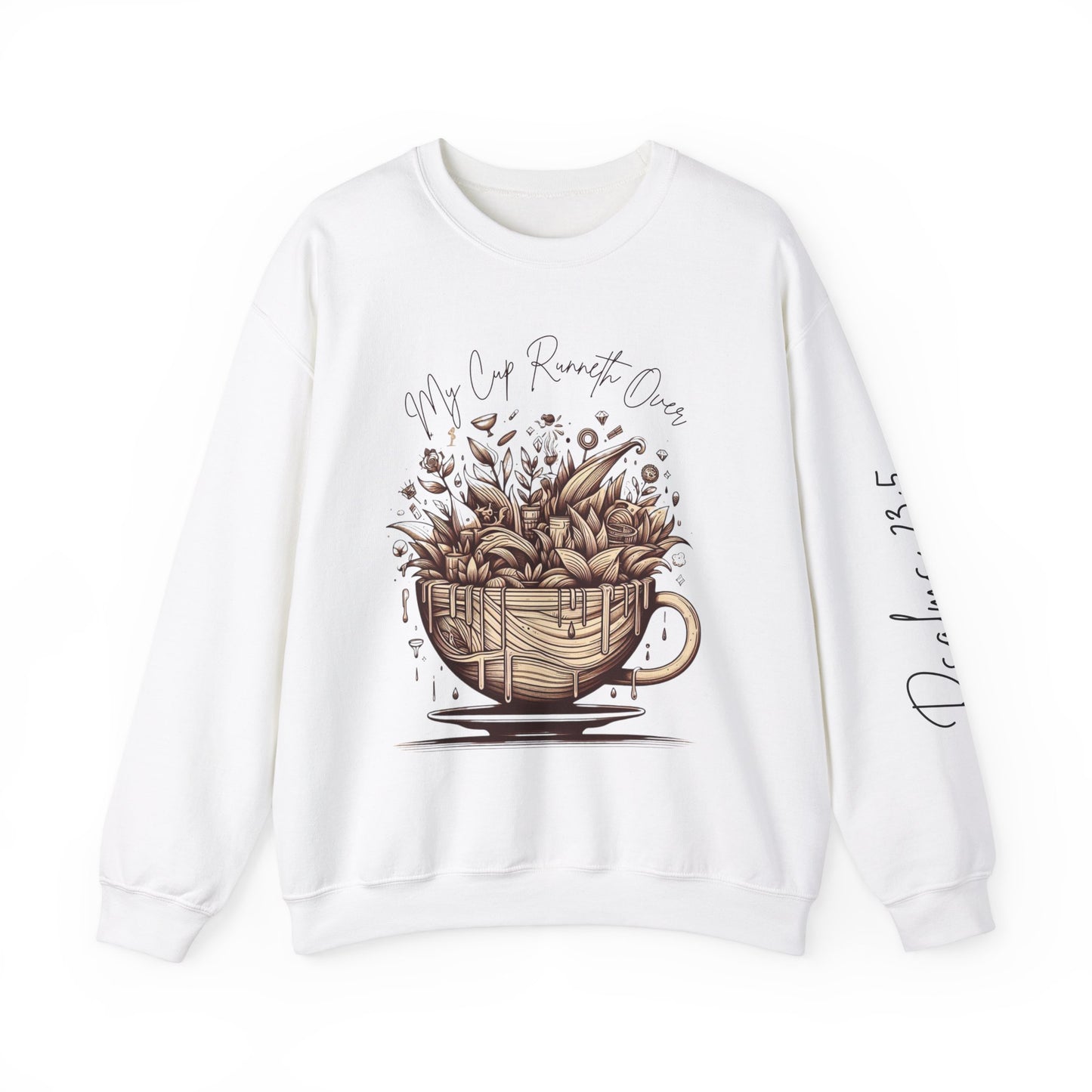 My Cup Runneth Over Sweatshirt | Cozy Unisex Crewneck for Coffee Lovers