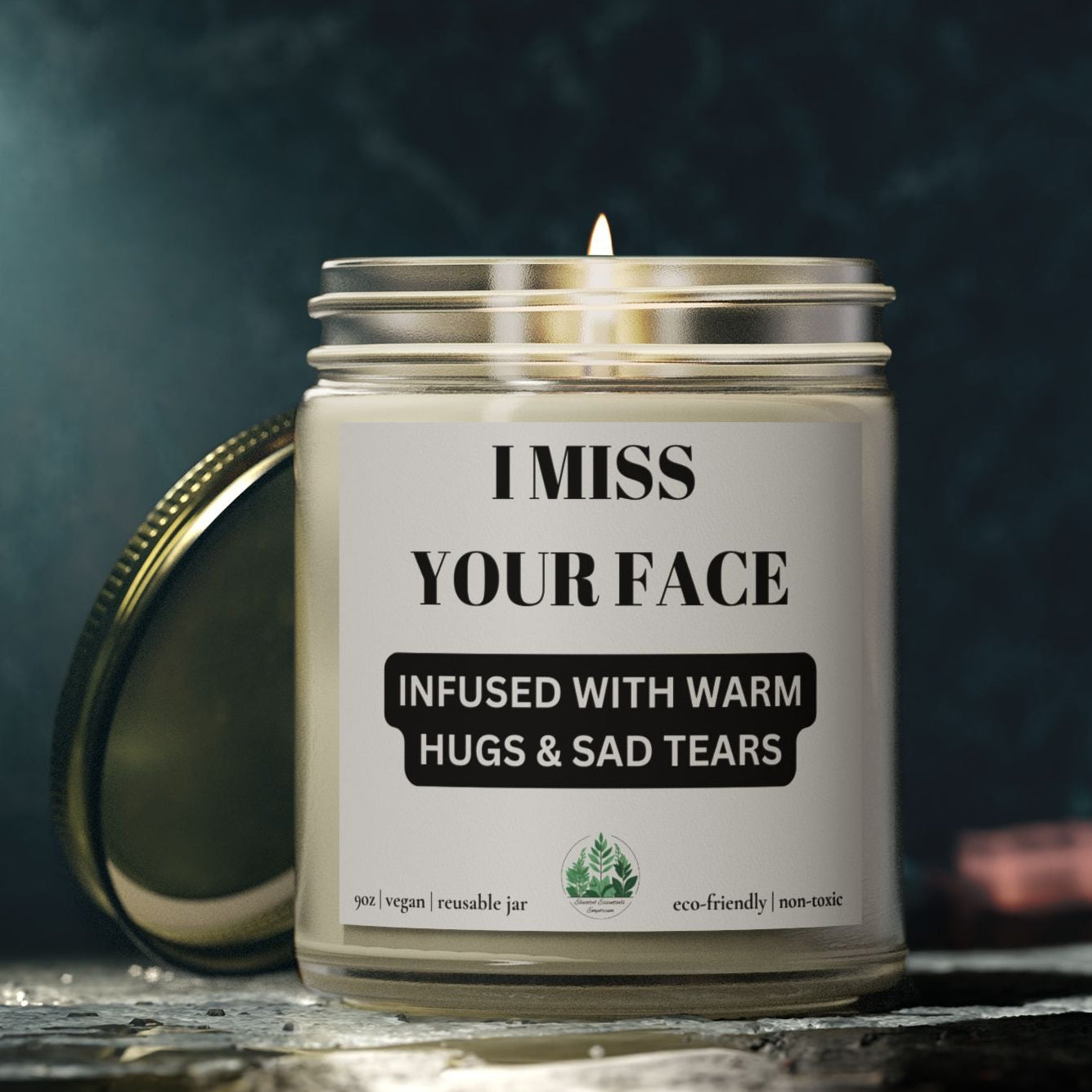 I Miss Your Face Scented Candle | Warm Hugs & Sad Tears | Aromatherapy Gift | Home Decor | Cozy Vibes