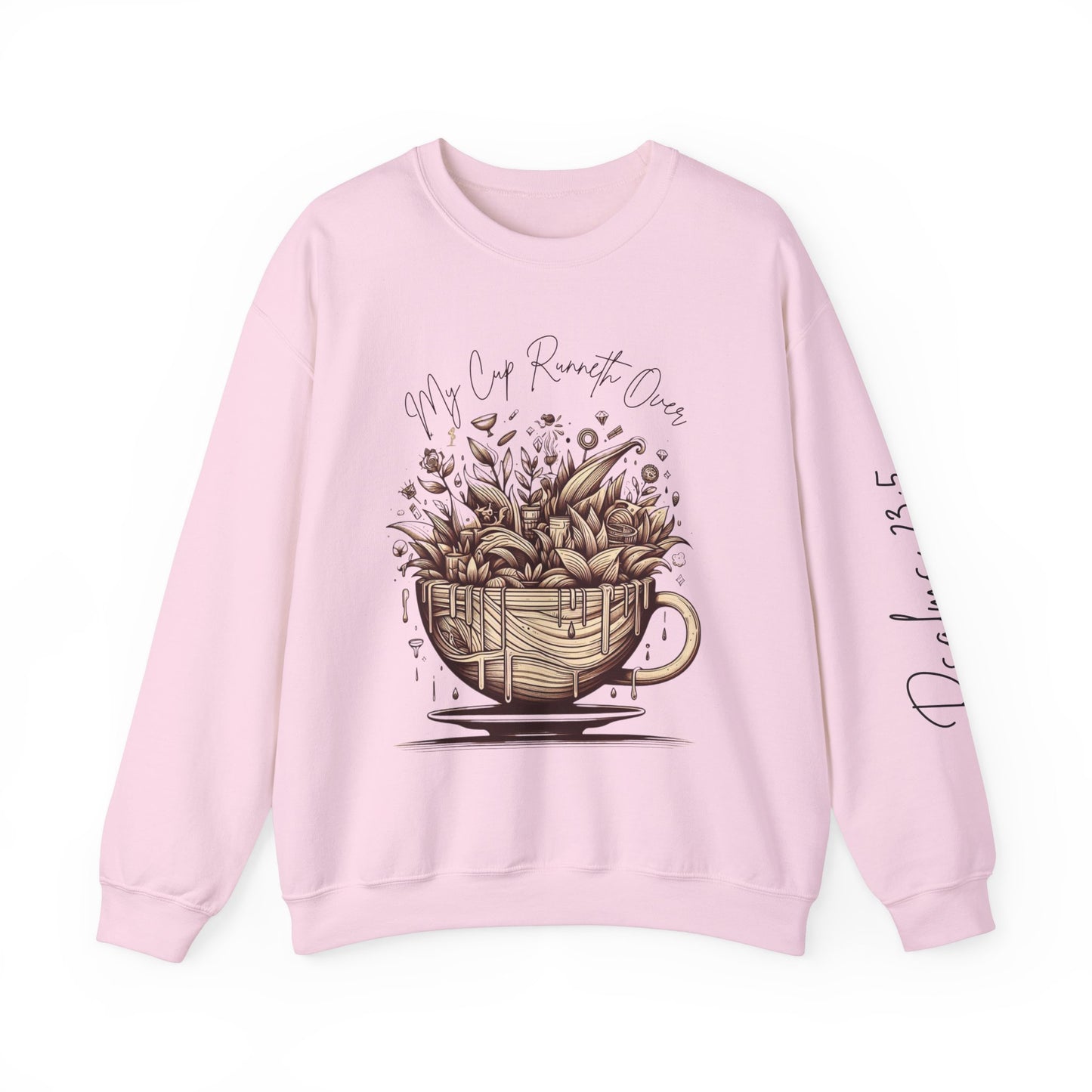 My Cup Runneth Over Sweatshirt | Cozy Unisex Crewneck for Coffee Lovers