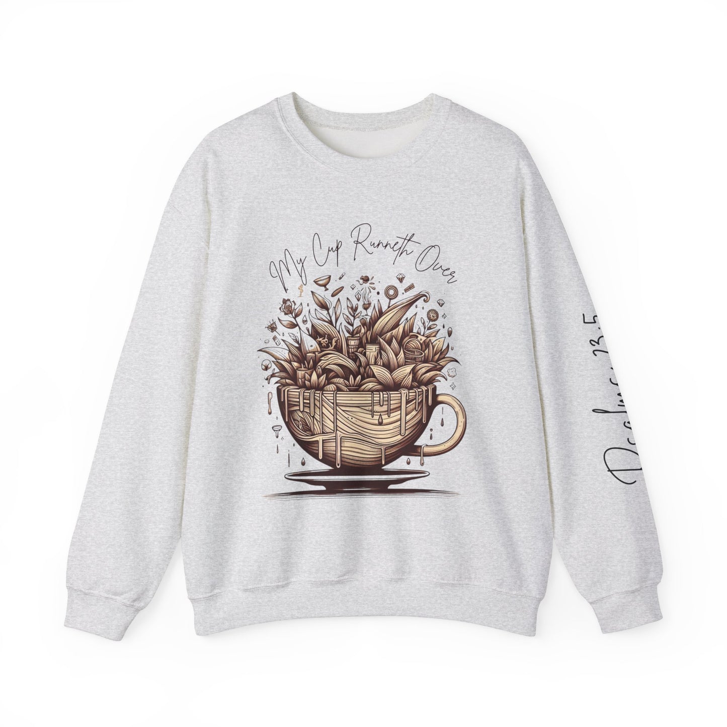 My Cup Runneth Over Sweatshirt | Cozy Unisex Crewneck for Coffee Lovers