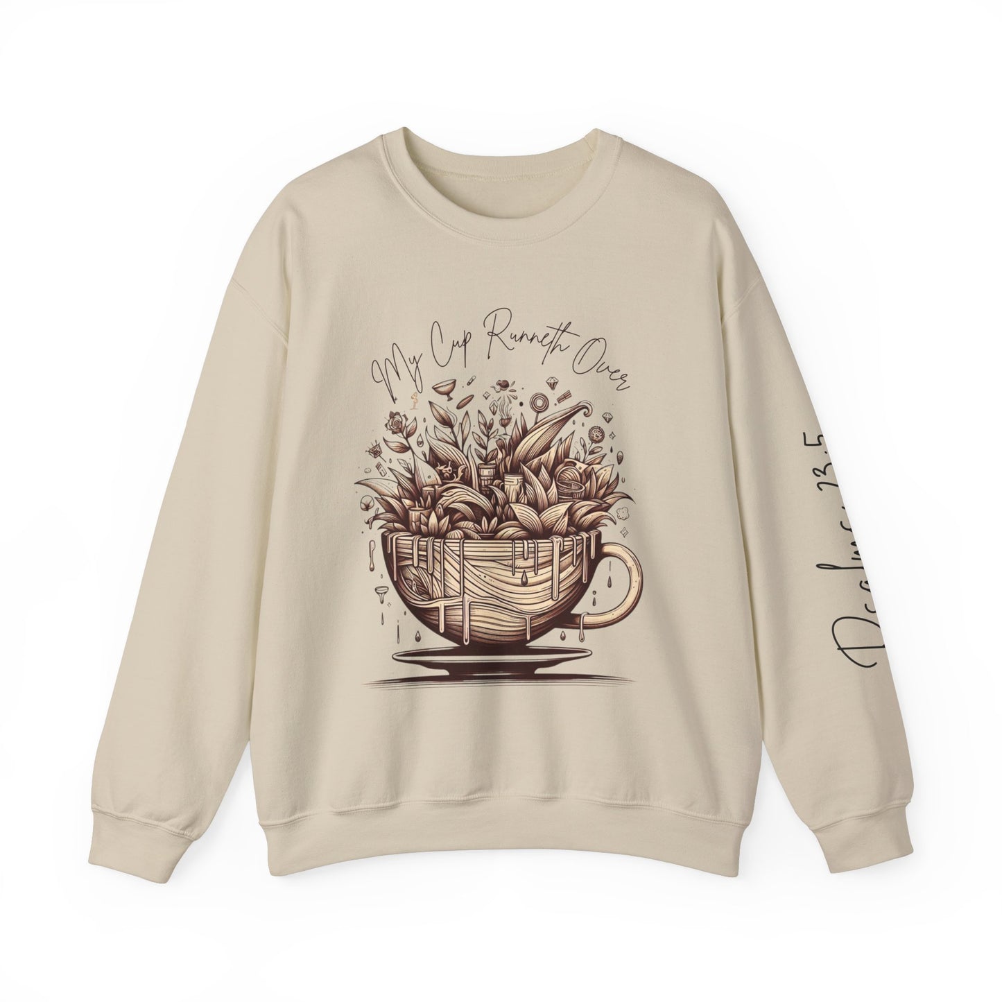 My Cup Runneth Over Sweatshirt | Cozy Unisex Crewneck for Coffee Lovers