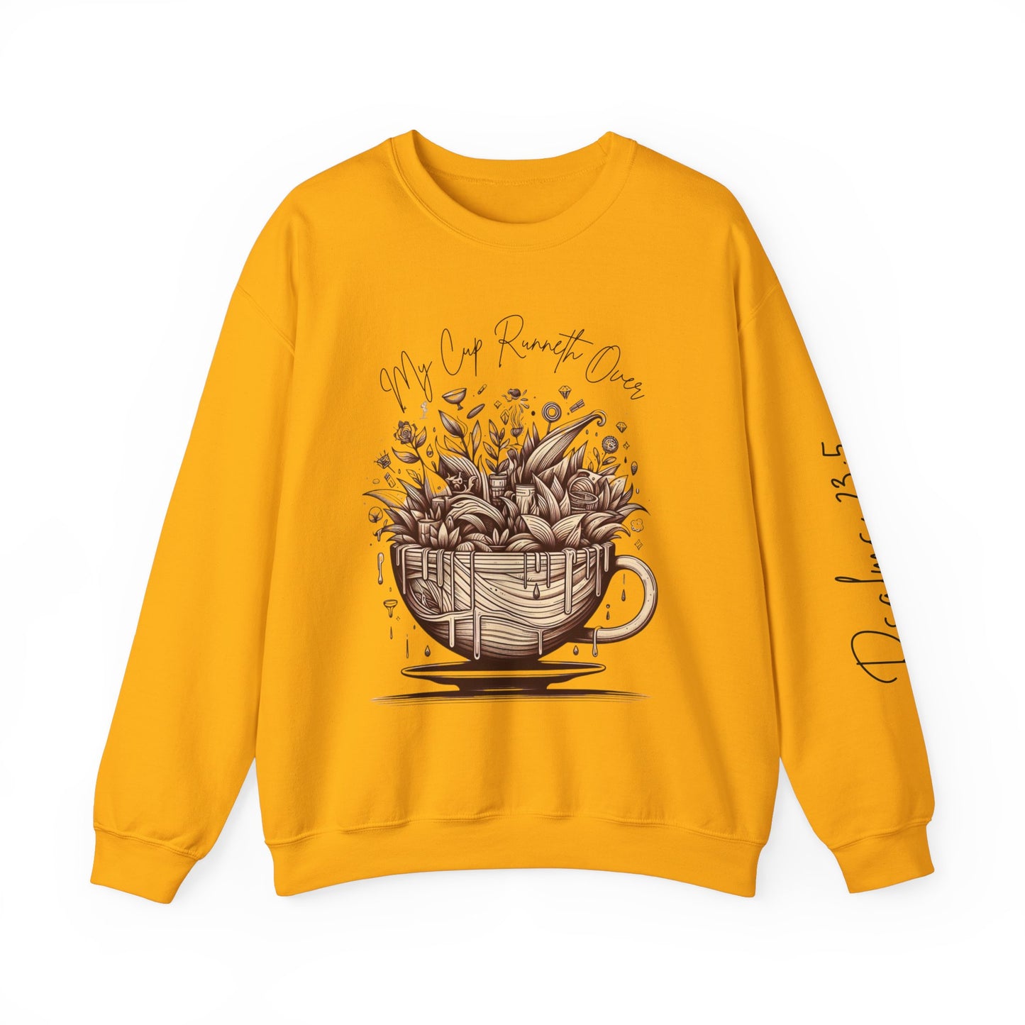 My Cup Runneth Over Sweatshirt | Cozy Unisex Crewneck for Coffee Lovers