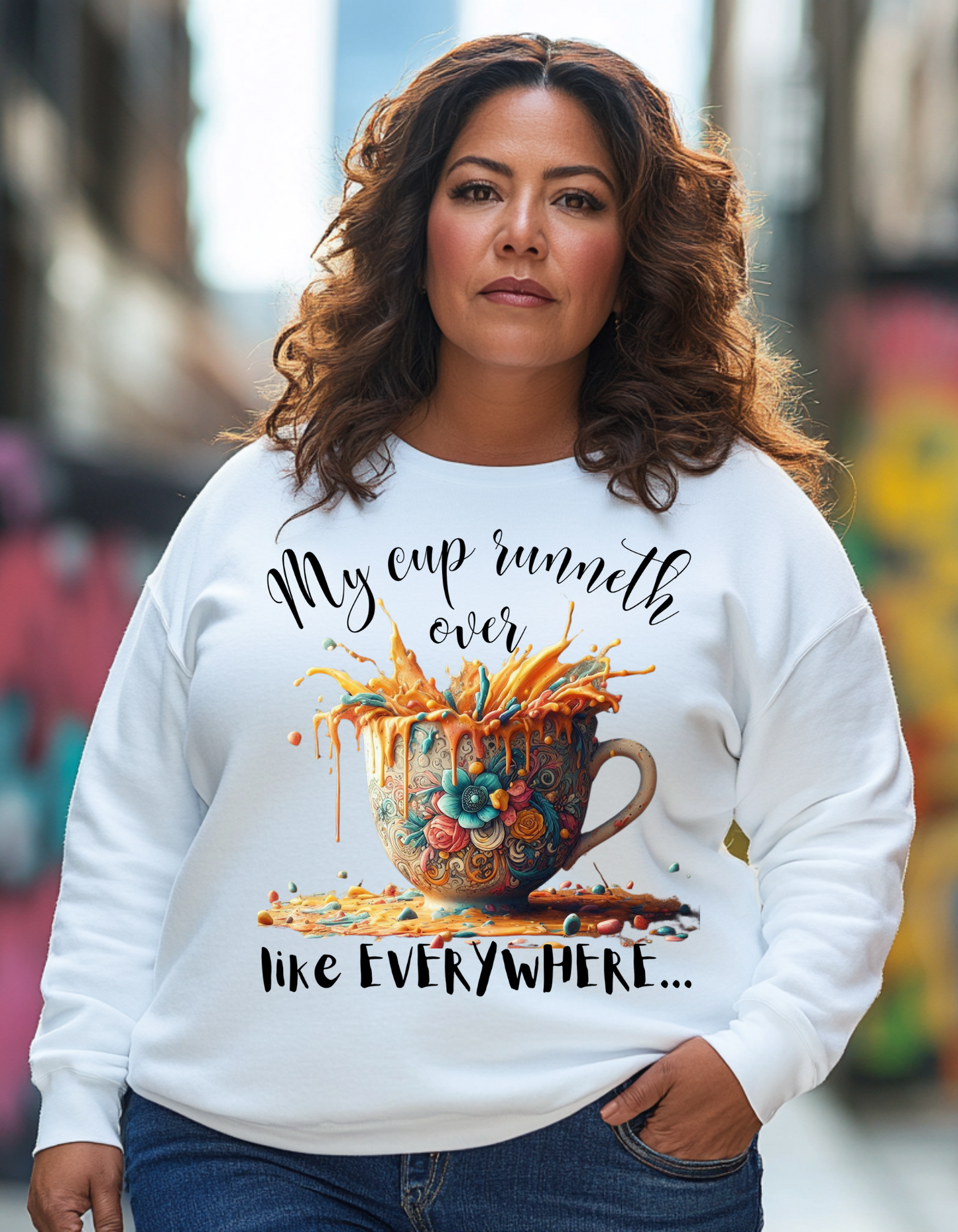 Mother's Day Unisex Crewneck Sweatshirt | My Cup Runneth Over Design