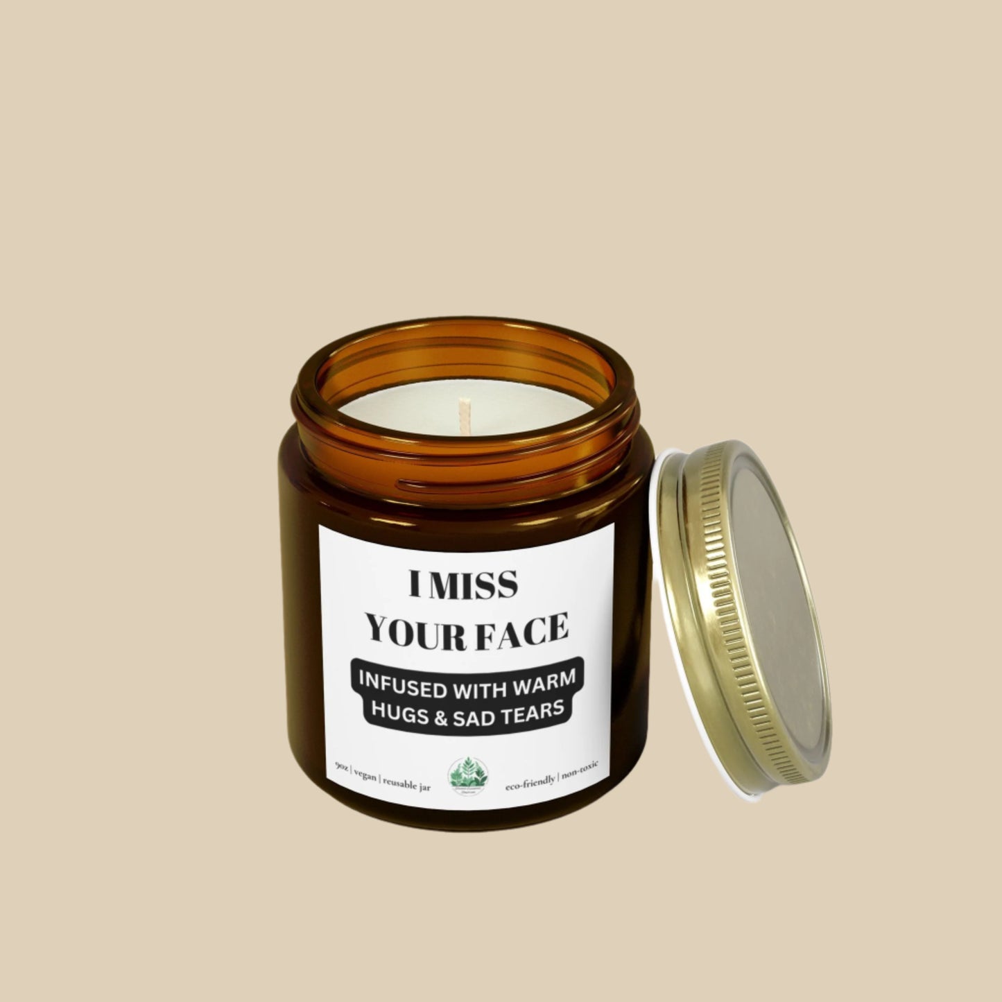 I Miss Your Face Scented Candle | Warm Hugs & Sad Tears | Aromatherapy Gift | Home Decor | Cozy Vibes