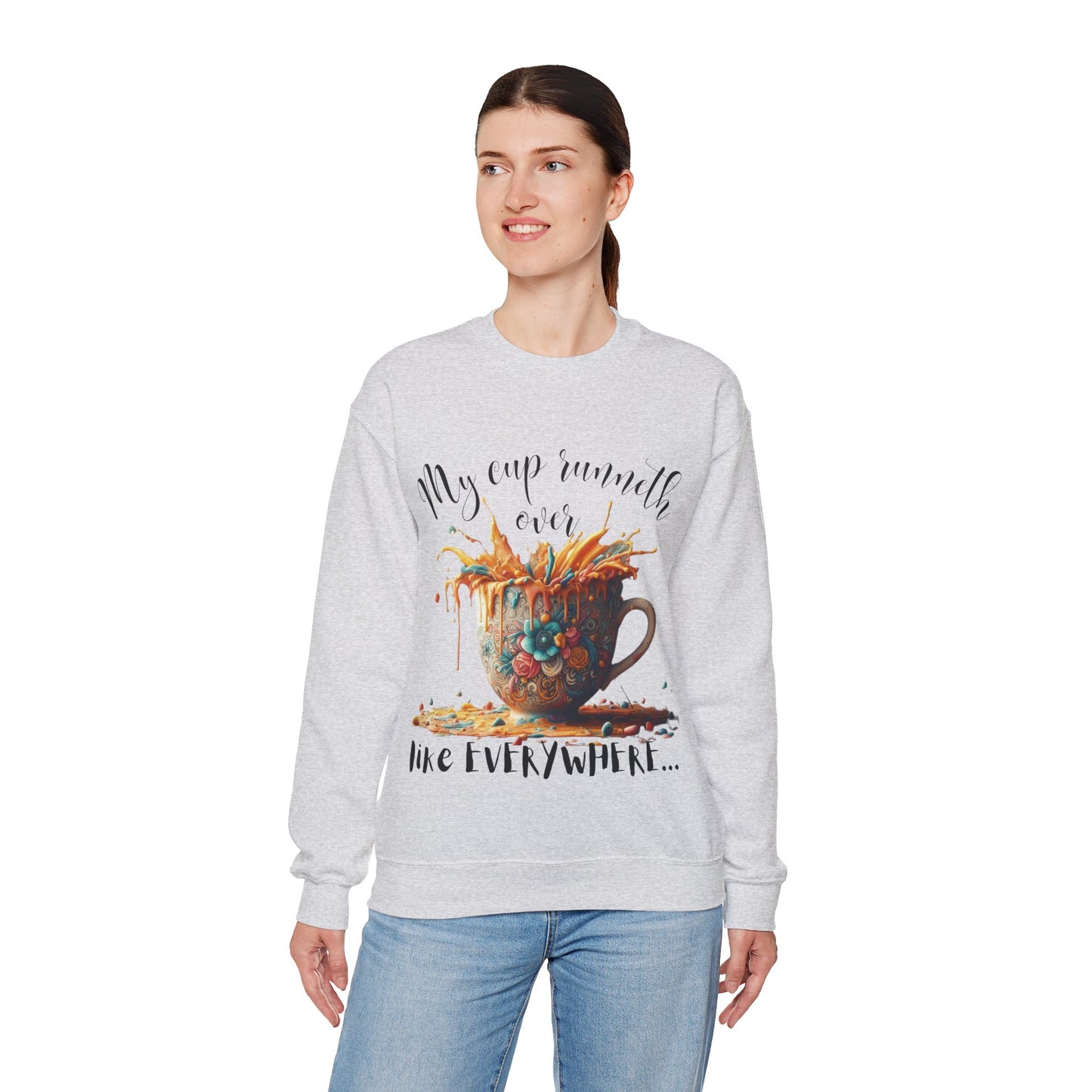 Mother's Day Unisex Crewneck Sweatshirt | My Cup Runneth Over Design