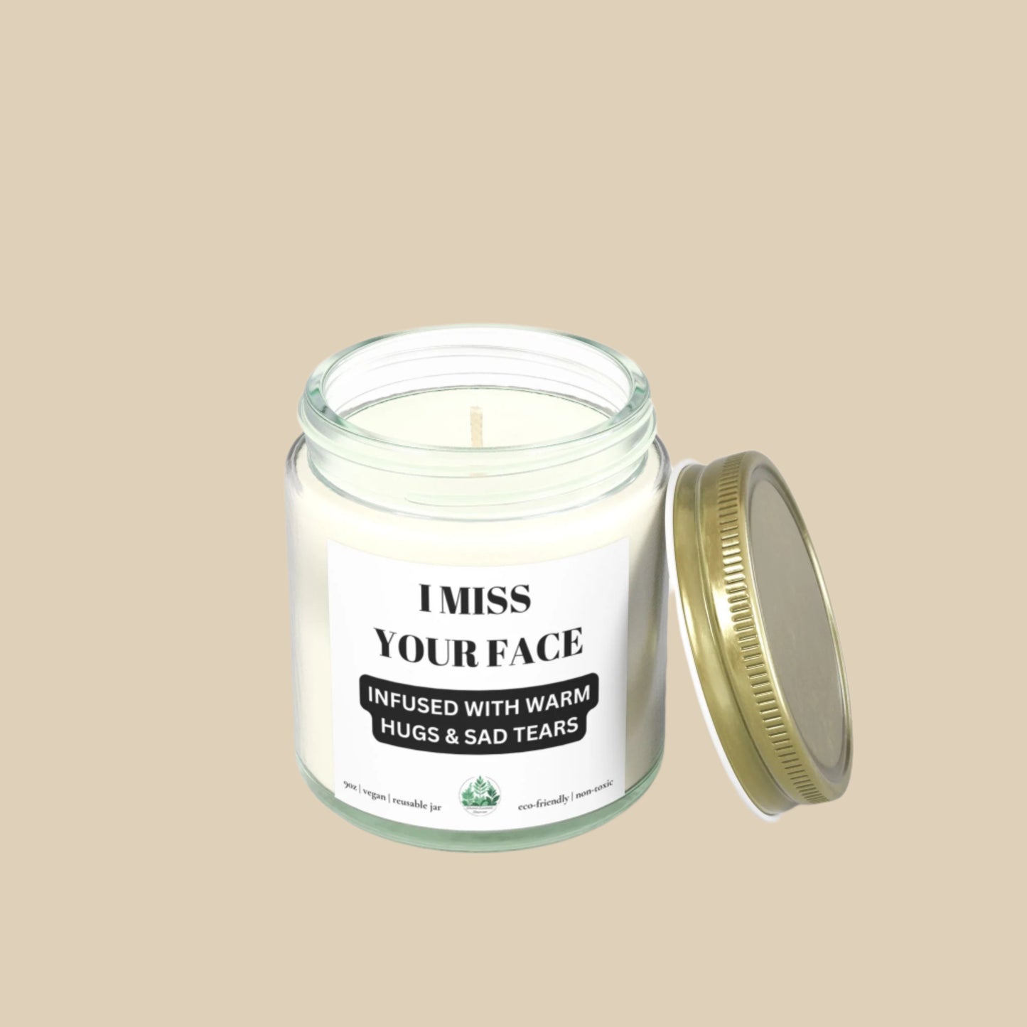 I Miss Your Face Scented Candle | Warm Hugs & Sad Tears | Aromatherapy Gift | Home Decor | Cozy Vibes