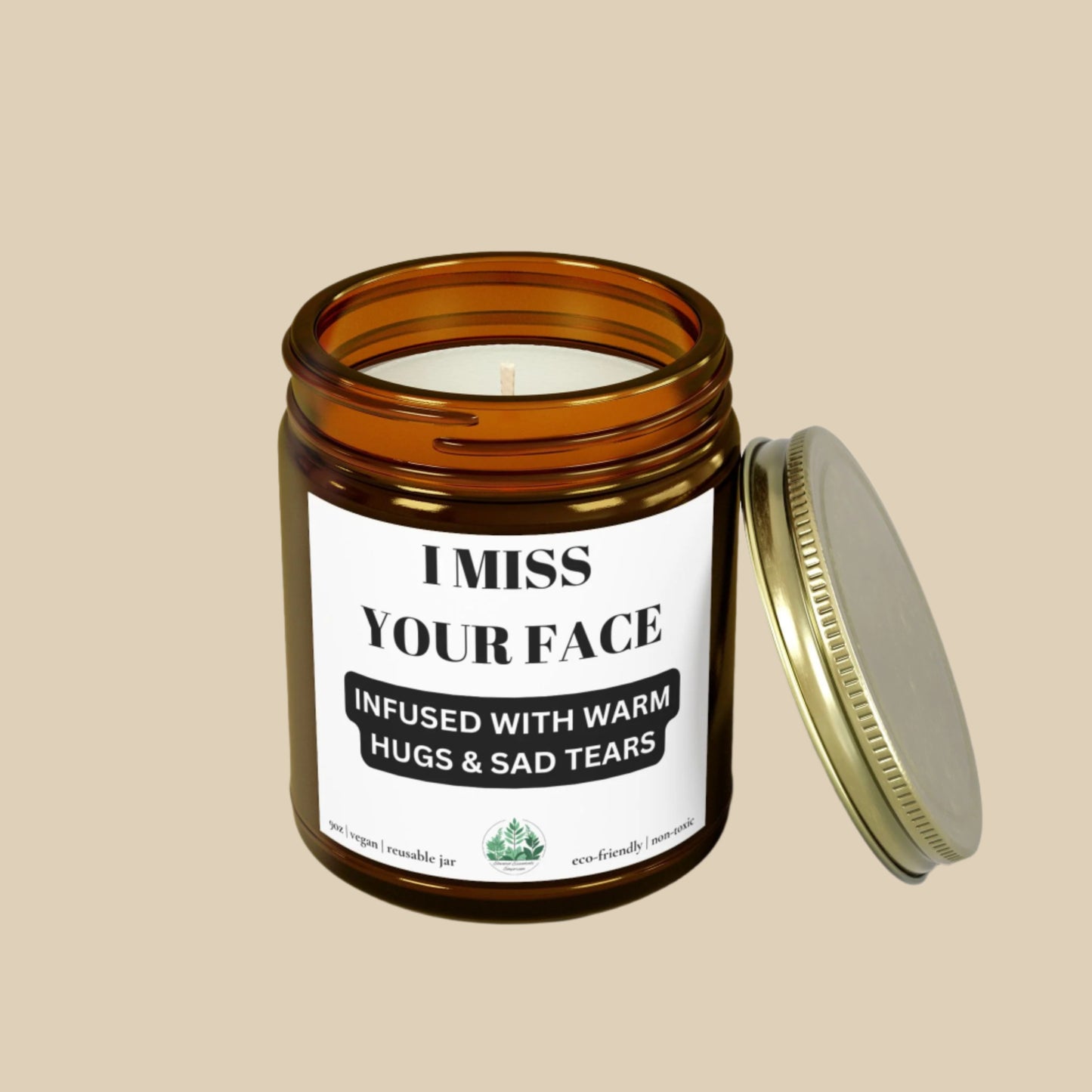 I Miss Your Face Scented Candle | Warm Hugs & Sad Tears | Aromatherapy Gift | Home Decor | Cozy Vibes