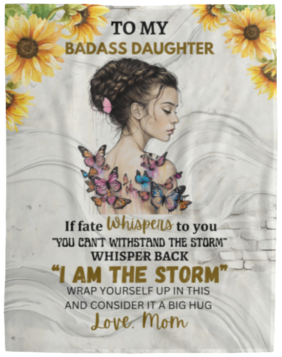 To My Badass Daughter Blanket l 30x40