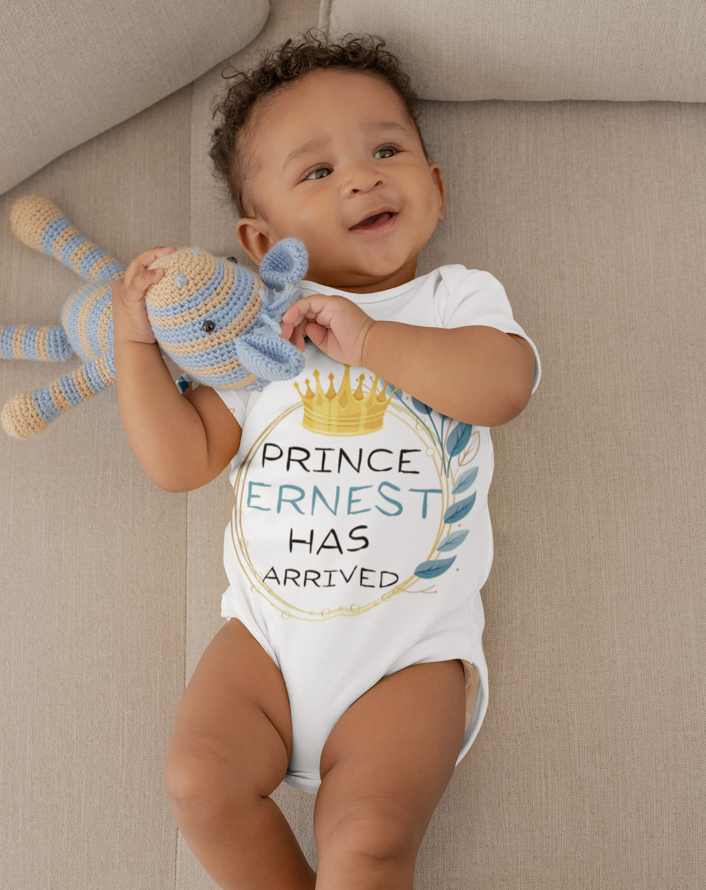 Personalized Baby Boy Singlet | The Prince Has Arrived | Announcement