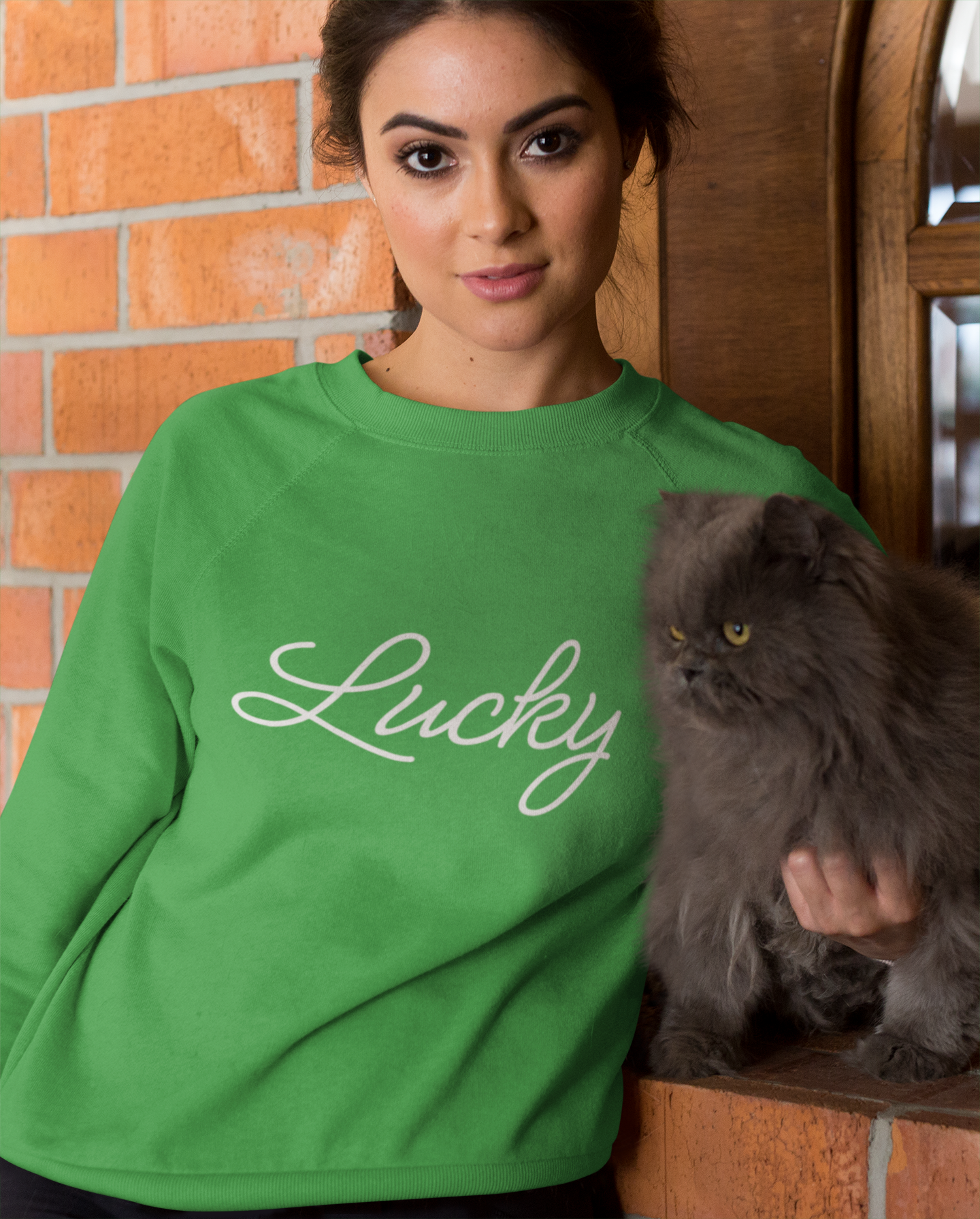 Lucky Shamrock Crewneck Sweatshirt for St. Patrick's Day | Unisex Green Sweatshirt | Irish Holiday Apparel