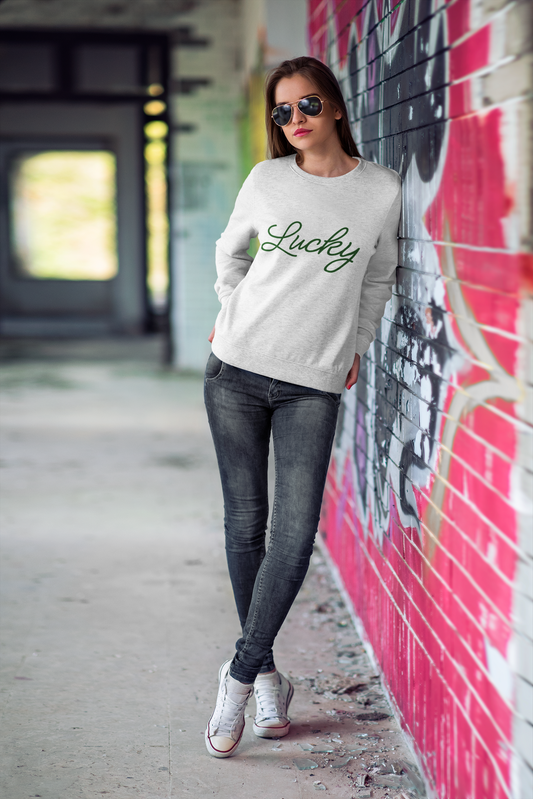 Lucky Shamrock Crewneck Sweatshirt | St. Patrick's Day | Cozy Green Sweatshirt | Lucky Charm Apparel