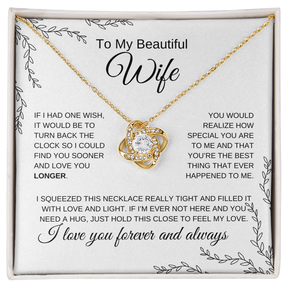 To My Beautiful Wife l Love Knot Necklace l Special Occasion