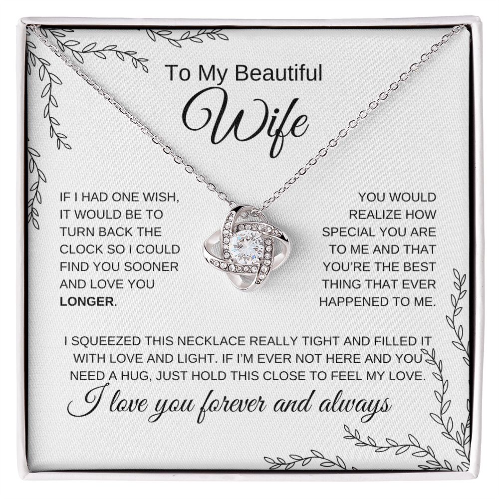 To My Beautiful Wife l Love Knot Necklace l Special Occasion