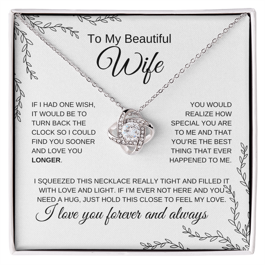 To My Beautiful Wife l Love Knot Necklace l Special Occasion