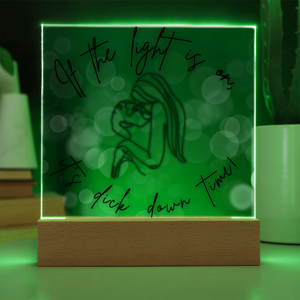 If The Light Is On, It's D*** Down Time Light Up Acrylic | Fun Way To Get Quality Bedroom Time Together