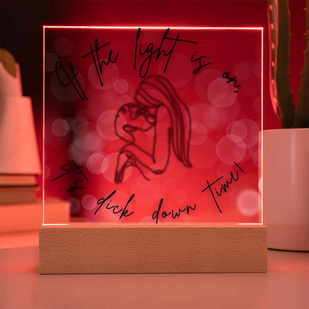 If The Light Is On, It's D*** Down Time Light Up Acrylic | Fun Way To Get Quality Bedroom Time Together